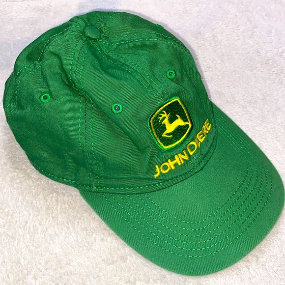 John Deere green cotton adjustable embroidered logo baseball hat - Picture 1 of 6